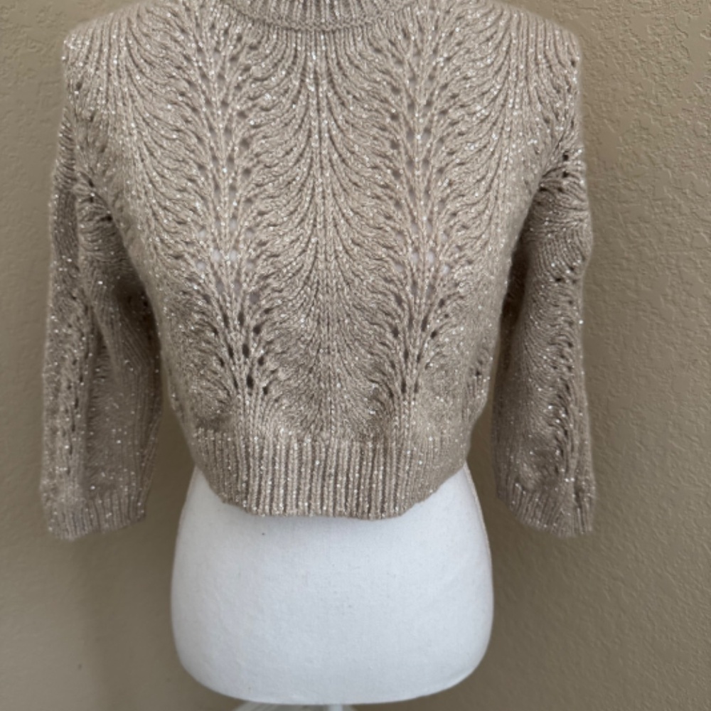 Brunello Cucinelli Cashmere Sequined Cropped Sweater XS - Picture 3 of 13